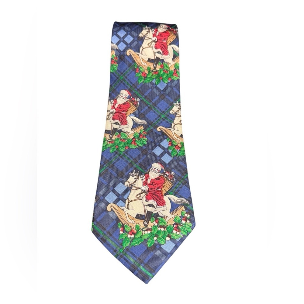 Vintage Santa Rocking Horse Tie